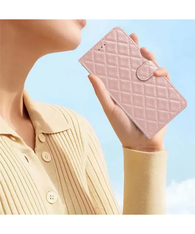 Housse Xiaomi Redmi 10C matelassée portefeuille avec lanière