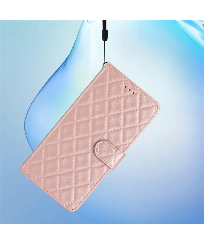 Housse Xiaomi Redmi 10C matelassée portefeuille avec lanière