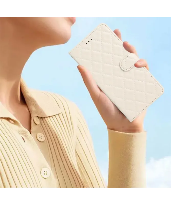 Housse Xiaomi Redmi 10C matelassée portefeuille avec lanière