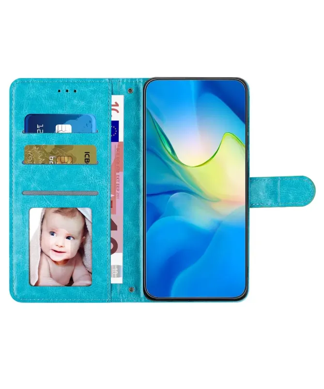 Housse Xiaomi Redmi 10C matelassée portefeuille avec lanière