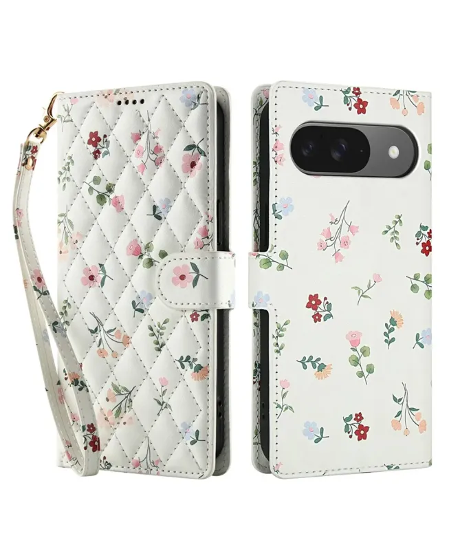 Housse Google Pixel 10 Pro / 10 / 9 Pro / 9 Matelassée et Fleurie