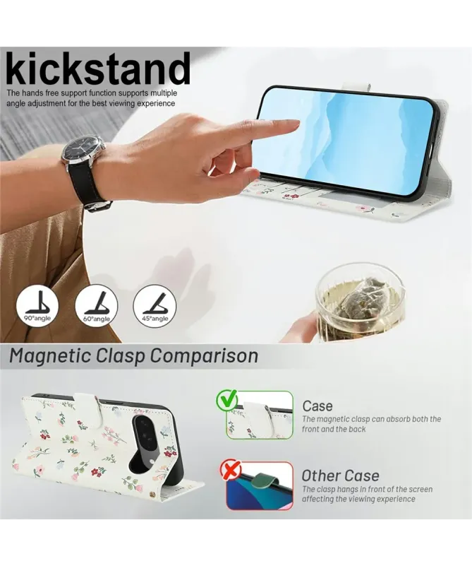 Housse Google Pixel 10 Pro / 10 / 9 Pro / 9 Matelassée et Fleurie