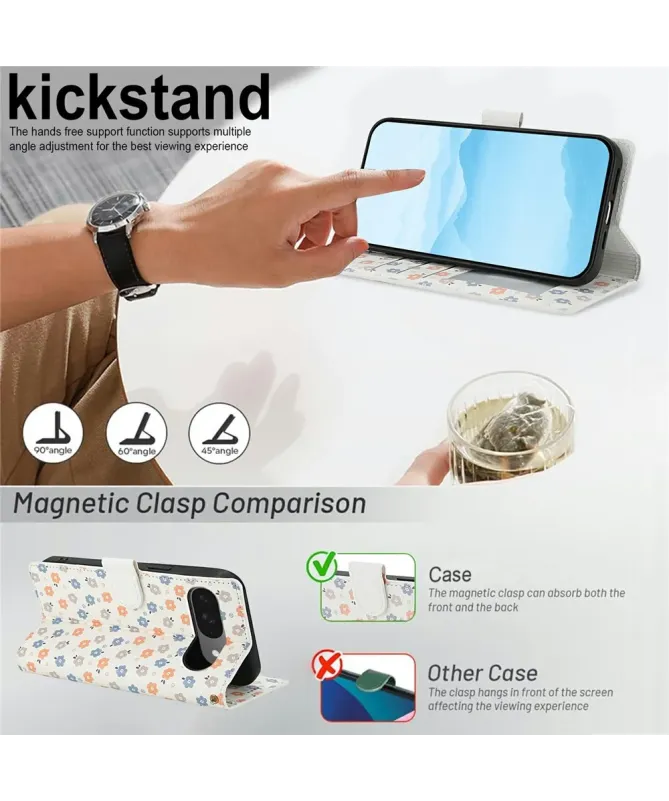 Housse Google Pixel 10 Pro / 10 / 9 Pro / 9 Matelassée et Petites Fleu