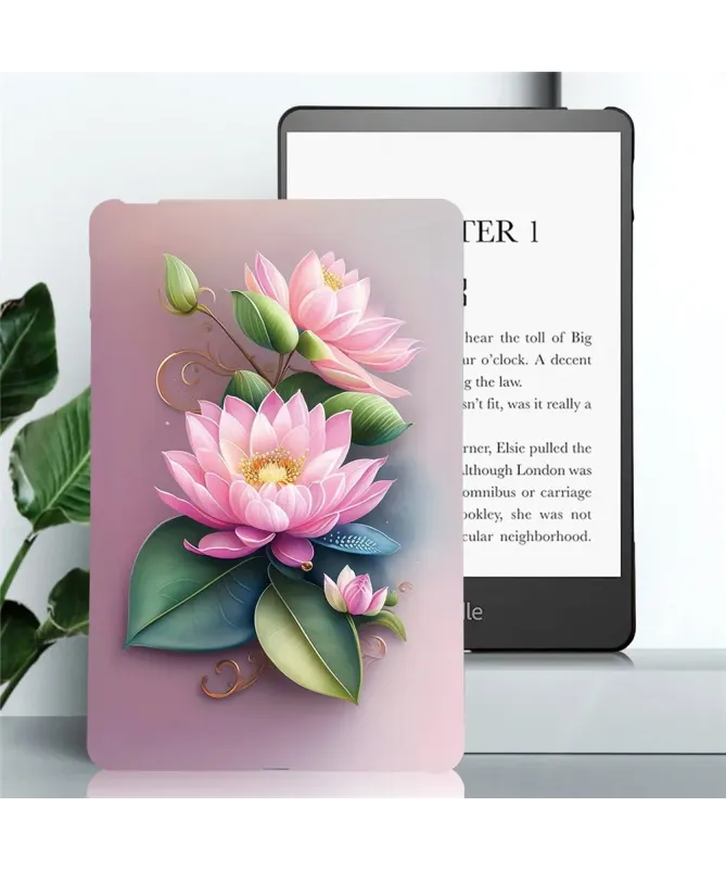 Coque Kindle Paperwhite (2024) Fleurs de Lotus