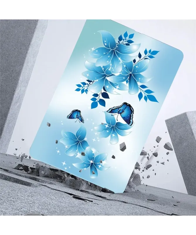 Coque Kindle Paperwhite (2024) Papillons Bleus Scintillants