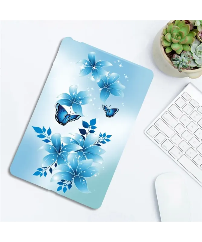 Coque Kindle Paperwhite (2024) Papillons Bleus Scintillants