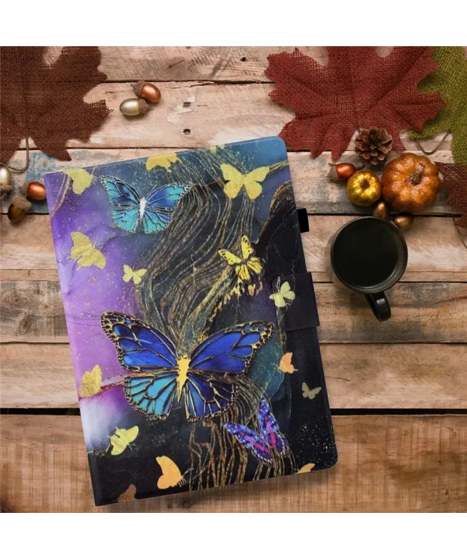Étui Kindle Paperwhite (2024) Papillons Dorés et Support