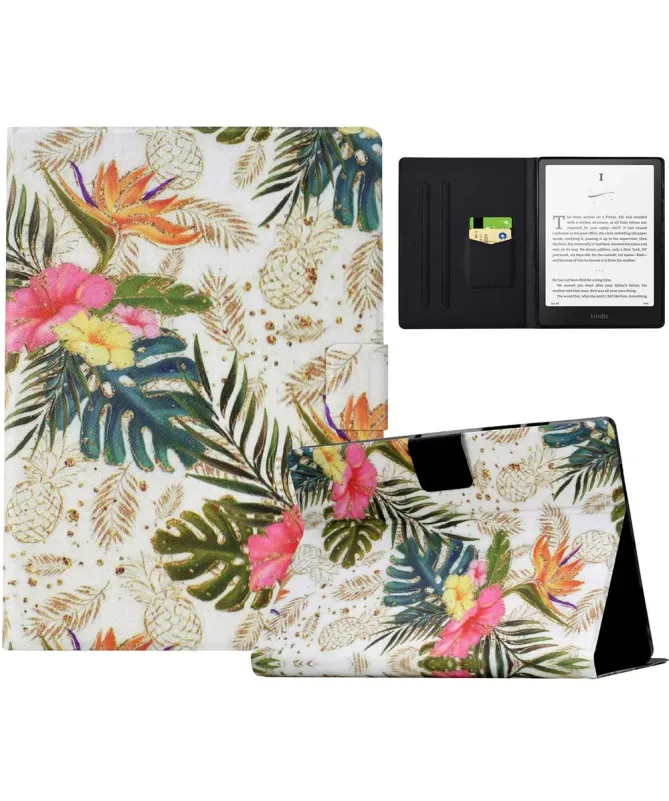 Étui Kindle Paperwhite (2024) Tropical Pailleté