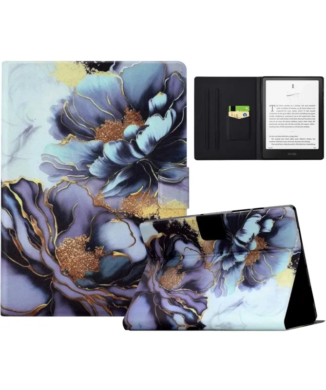 Étui Kindle Paperwhite (2024) Fleurs Dorées