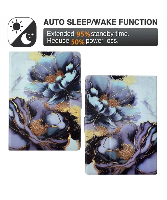 Étui Kindle Paperwhite (2024) Fleurs Dorées