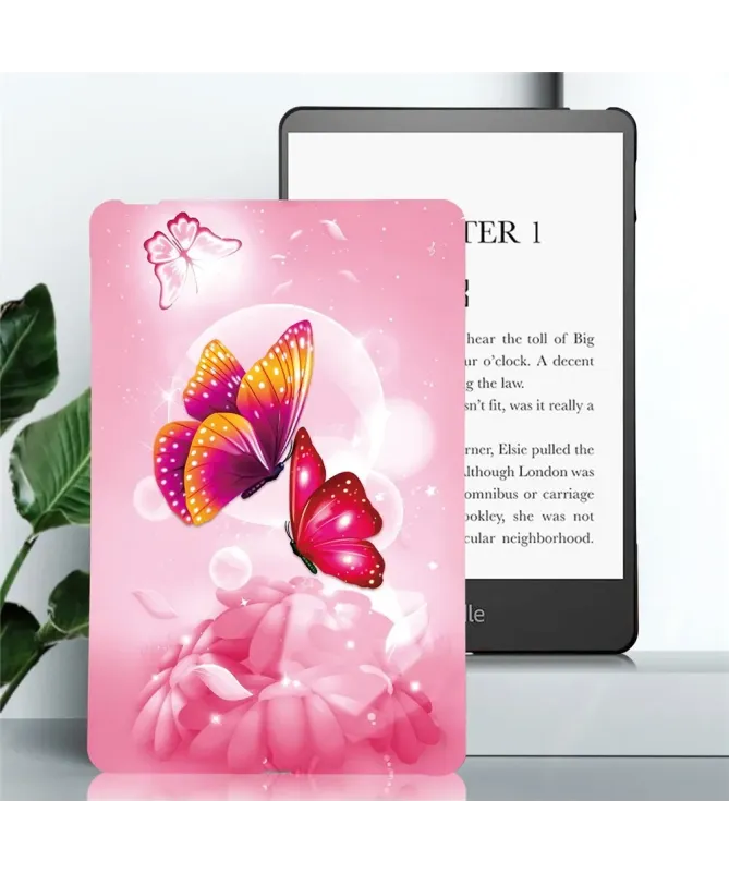 Coque Kindle Paperwhite (2024) Papillons Roses