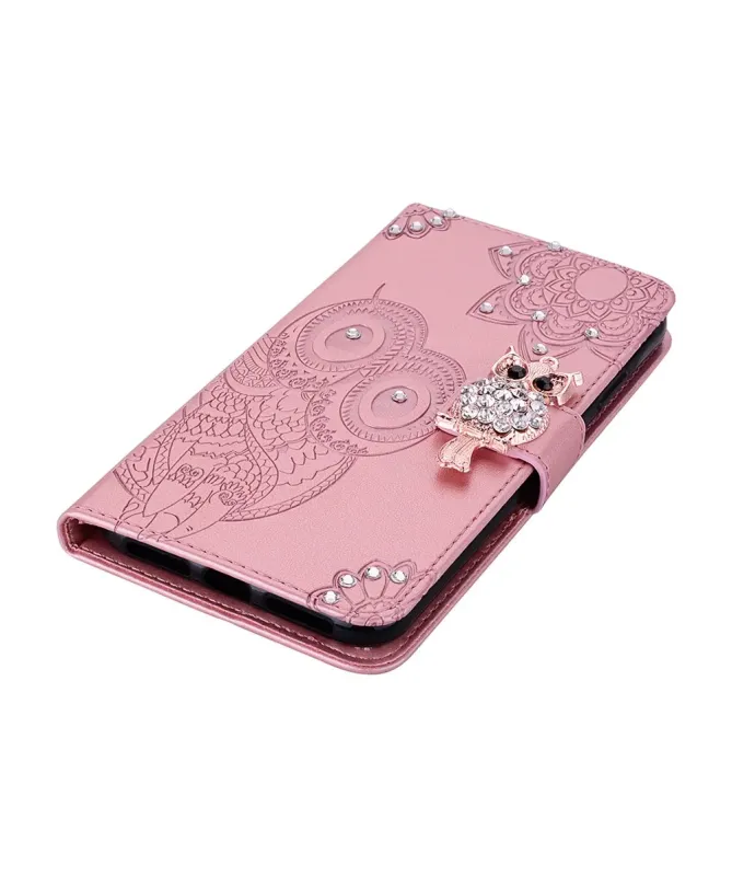 Housse Samsung Galaxy A17 5G Hibou en relief et Strass