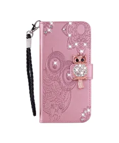 Housse Samsung Galaxy A17 5G Hibou en relief et Strass