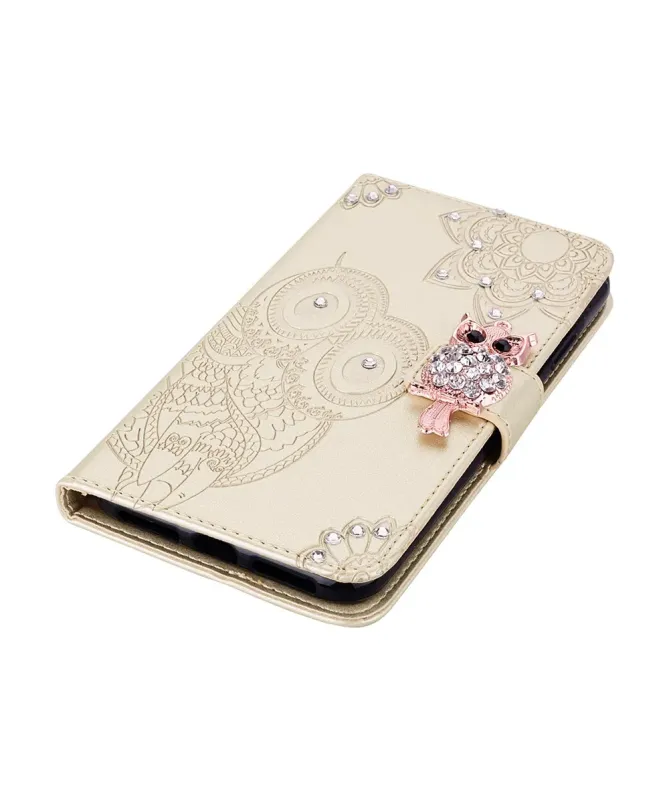 Housse Samsung Galaxy A17 5G Hibou en relief et Strass
