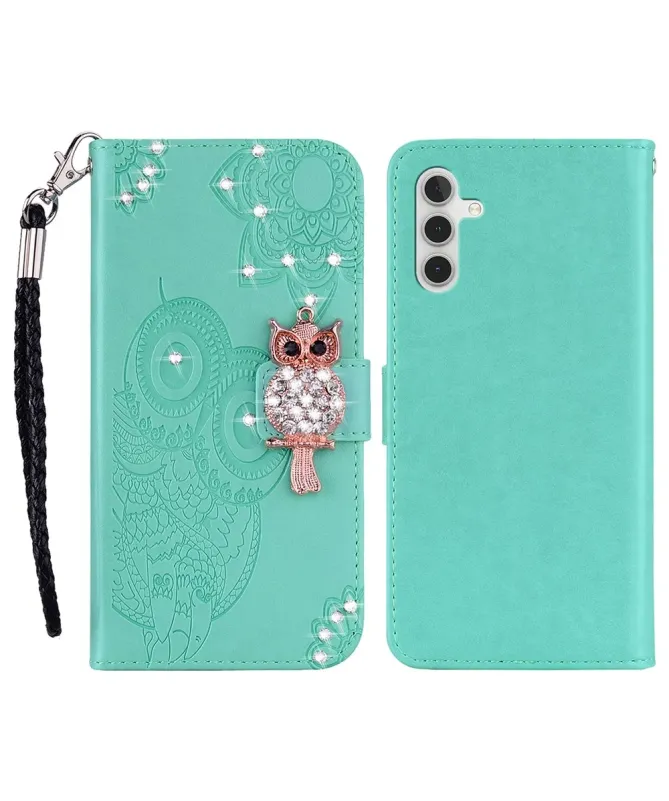 Housse Samsung Galaxy A17 5G Hibou en relief et Strass