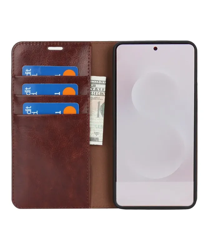 Housse Samsung Galaxy S25 Edge Cuir Porte Cartes Fonction Support
