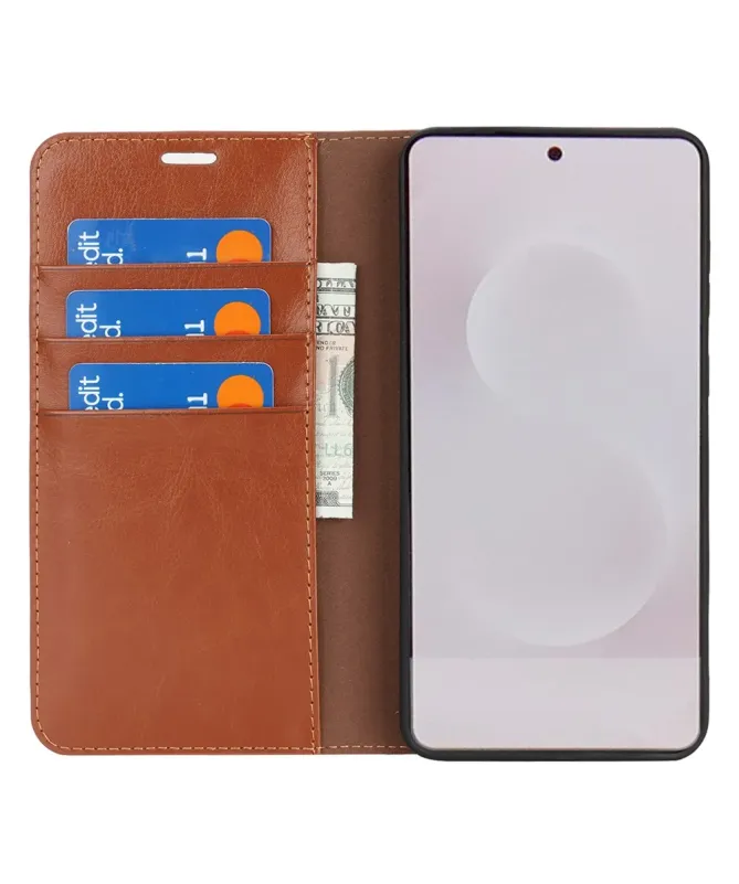 Housse Samsung Galaxy S25 Edge Cuir Porte Cartes Fonction Support
