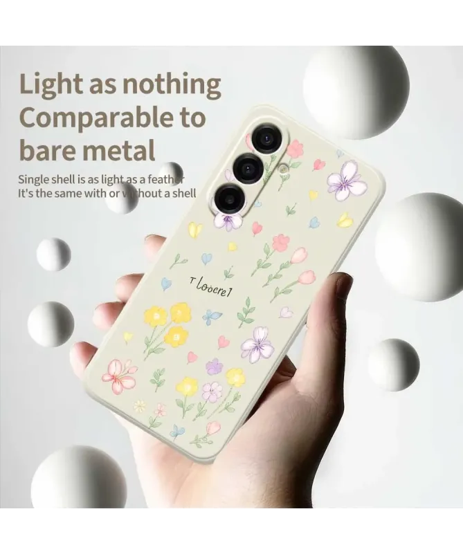 Coque Samsung Galaxy A17 5G Fleurs et Cœurs Style Aquarelle