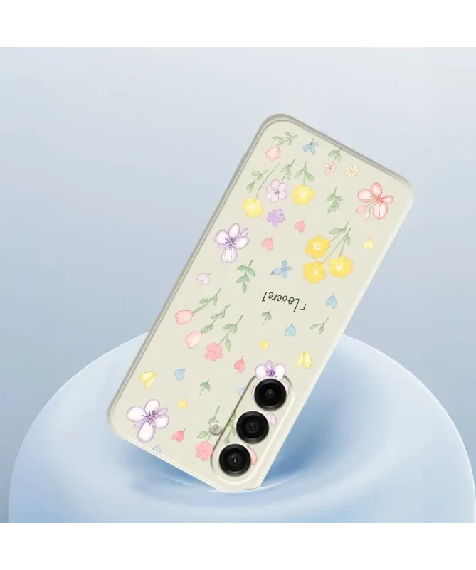 Coque Samsung Galaxy A17 5G Fleurs et Cœurs Style Aquarelle