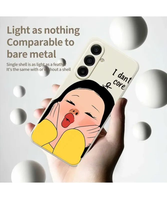 Coque Samsung A17 Fille Dessin Animé "I Don't Care"