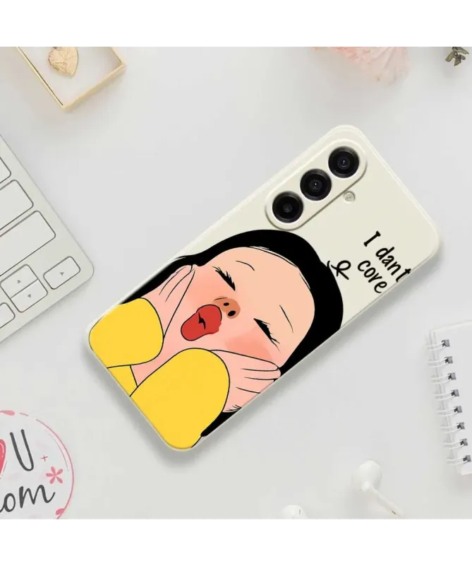 Coque Samsung A17 Fille Dessin Animé "I Don't Care"