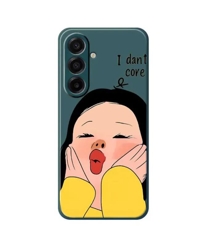 Coque Samsung A17 Fille Dessin Animé "I Don't Care"