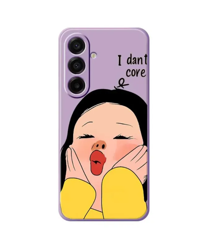 Coque Samsung A17 Fille Dessin Animé "I Don't Care"