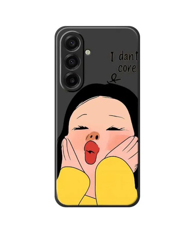 Coque Samsung A17 Fille Dessin Animé "I Don't Care"