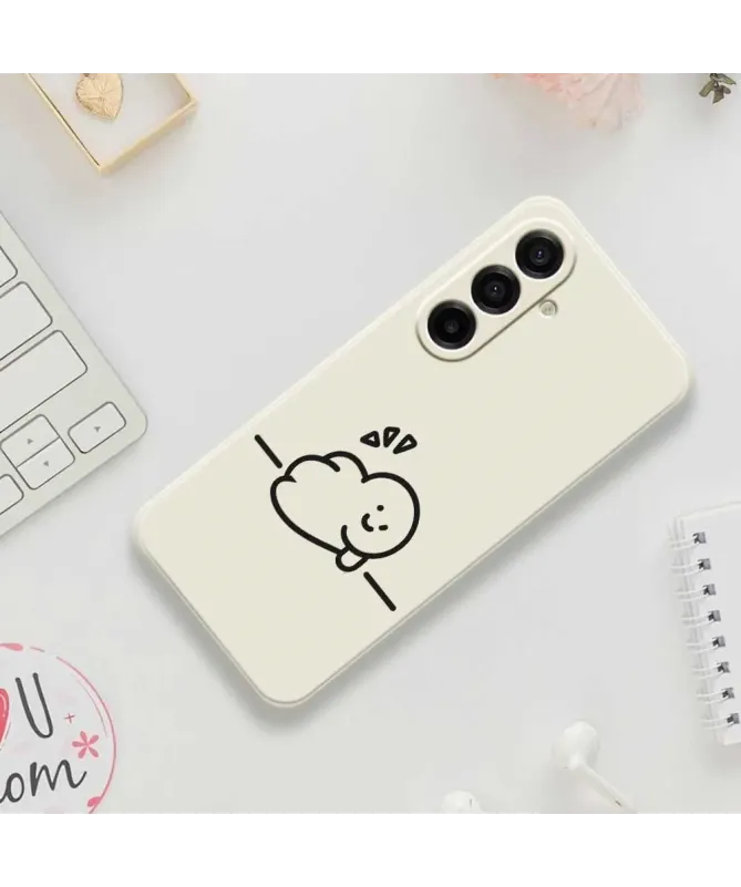 Coque Samsung Galaxy A17 5G "Petit Blob Heureux" Beige Clair - photo 7