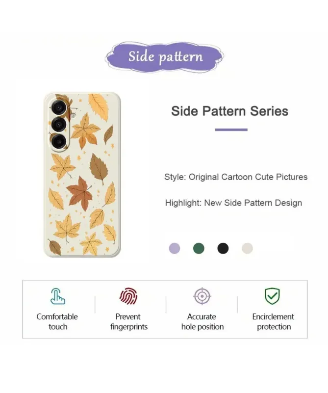Coque Samsung Galaxy A17 5G Feuilles d'Automne Rétro Beige Clair - photo 2