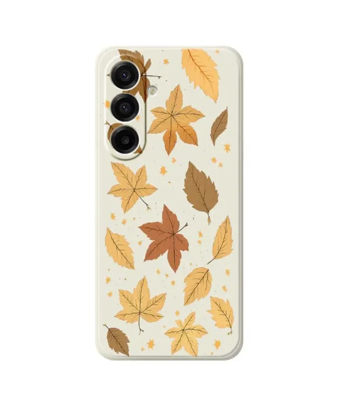 Coque Samsung Galaxy A17 5G Feuilles d'Automne Rétro Beige Clair