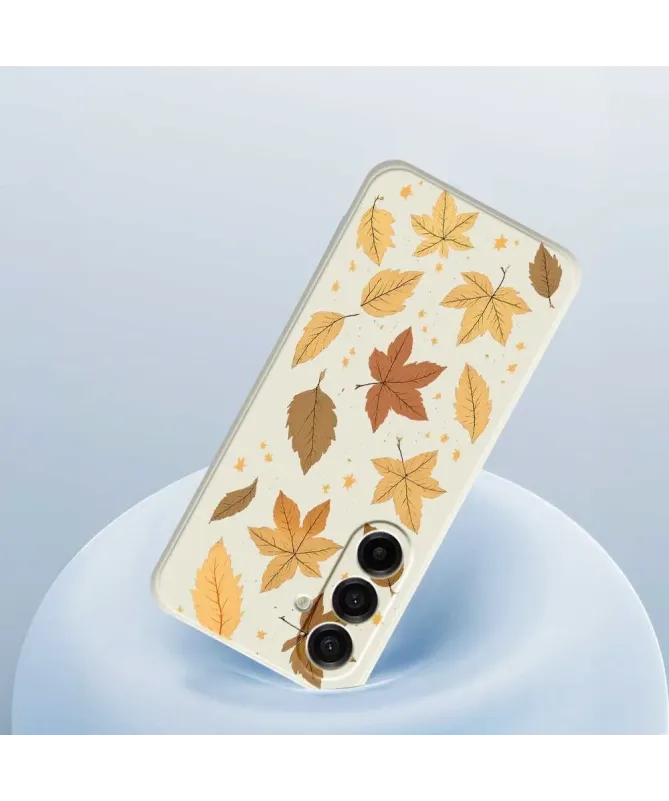 Coque Samsung Galaxy A17 5G Feuilles d'Automne Rétro Beige Clair - photo 6
