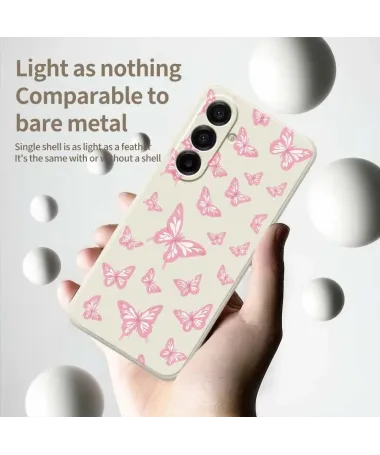 Coque Samsung Galaxy A17 5G Envolée de Papillons Roses