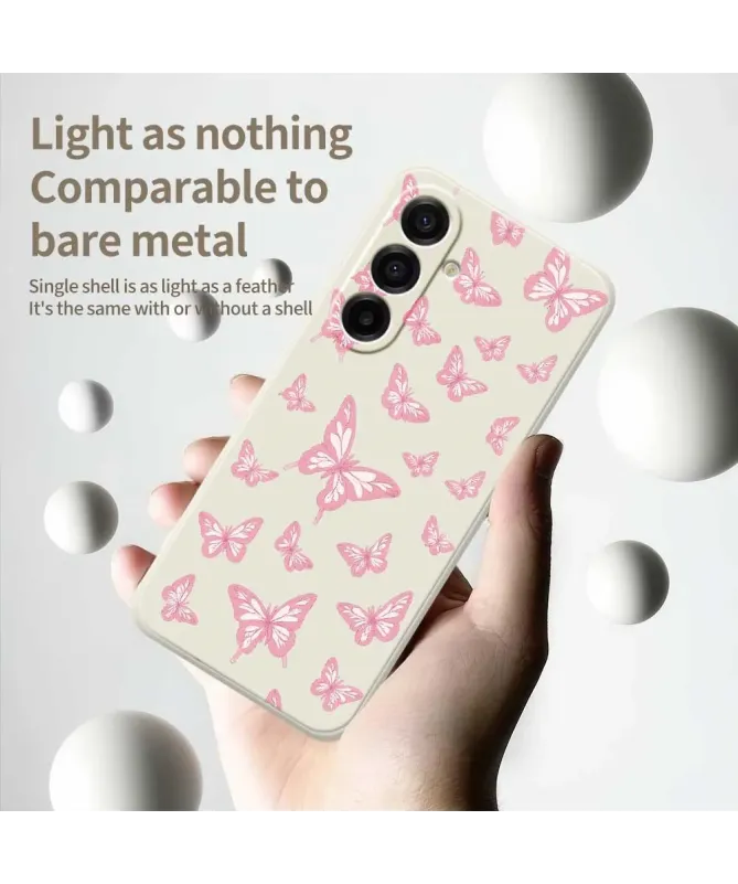 Coque Samsung Galaxy A17 5G Envolée de Papillons Roses