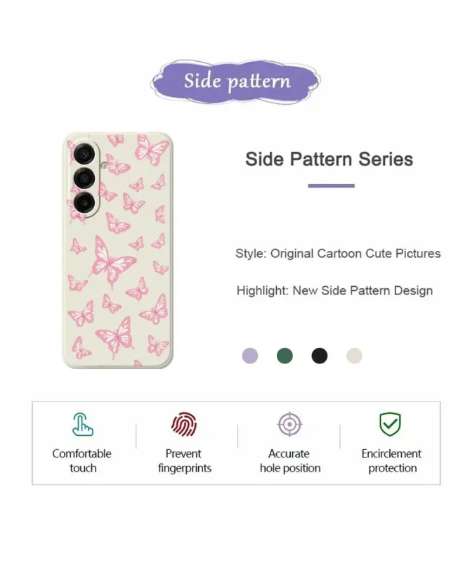 Coque Samsung Galaxy A17 5G Envolée de Papillons Roses