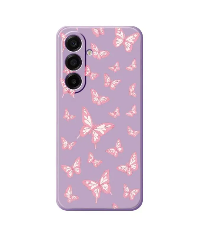 Coque Samsung Galaxy A17 5G Envolée de Papillons Roses