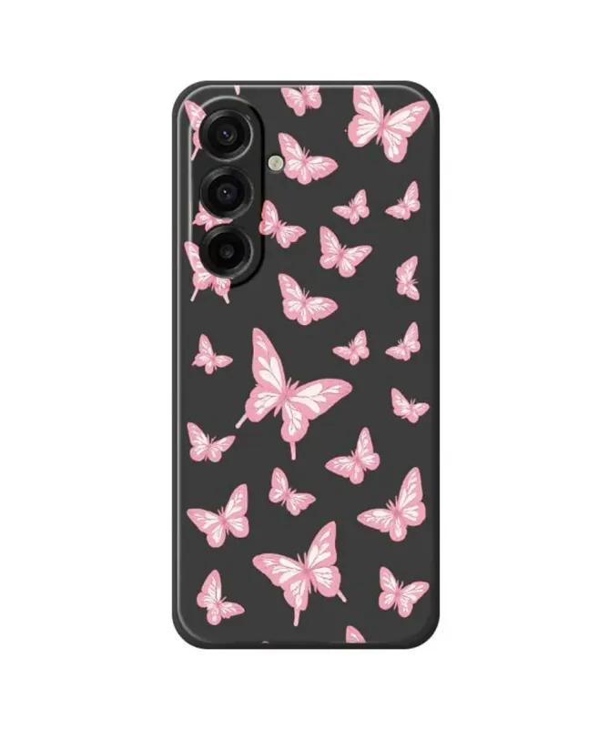 Coque Samsung Galaxy A17 5G Envolée de Papillons Roses