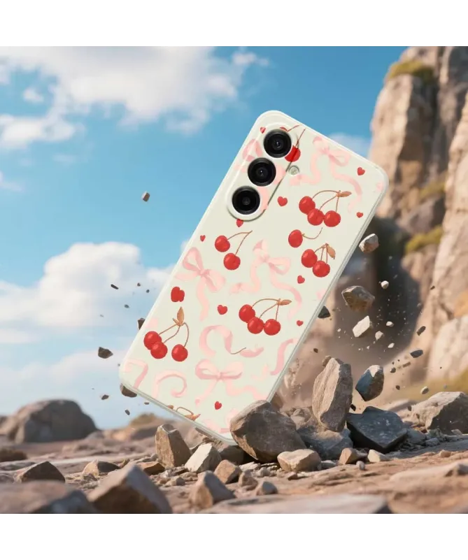 Coque Samsung Galaxy A17 5G Cerises et Rubans