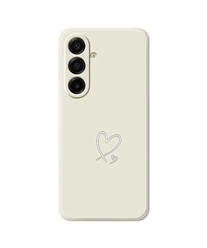 Coque Samsung Galaxy A17 5G Cœur Scintillant Beige Clair