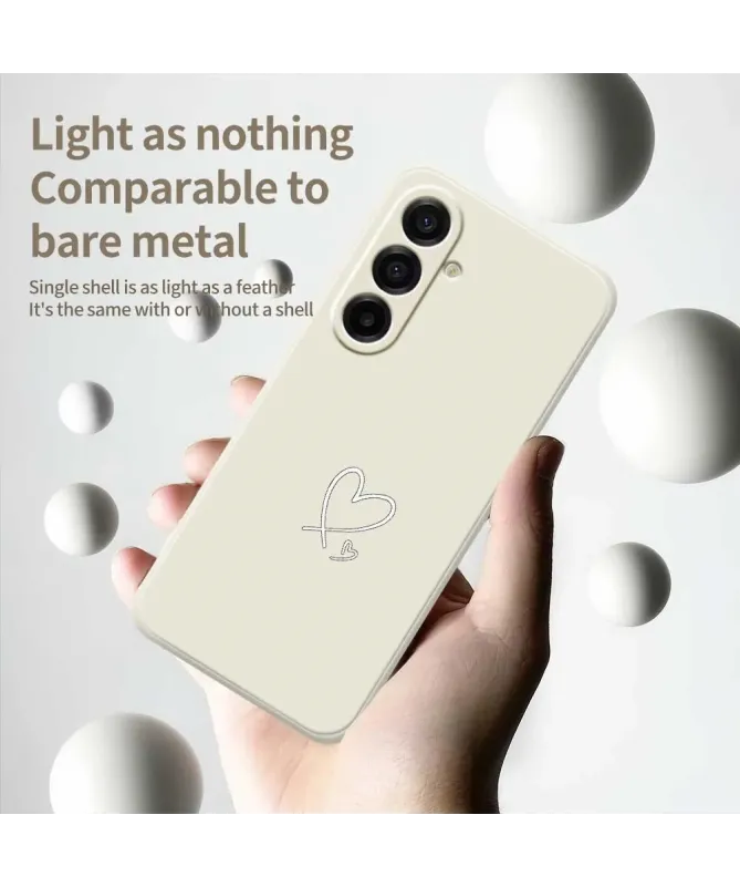 Coque Samsung Galaxy A17 5G Cœur Scintillant Beige Clair - photo 3