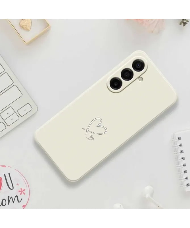 Coque Samsung Galaxy A17 5G Cœur Scintillant Beige Clair - photo 6