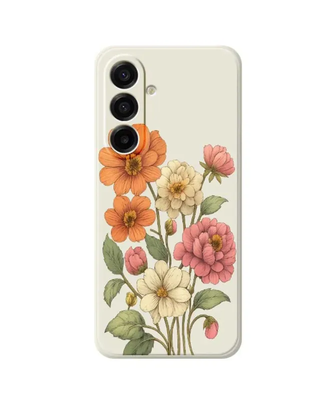 Coque Samsung Galaxy A17 5G Bouquet Vintage Beige Clair