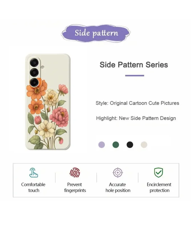 Coque Samsung Galaxy A17 5G Bouquet Vintage Beige Clair - photo 2