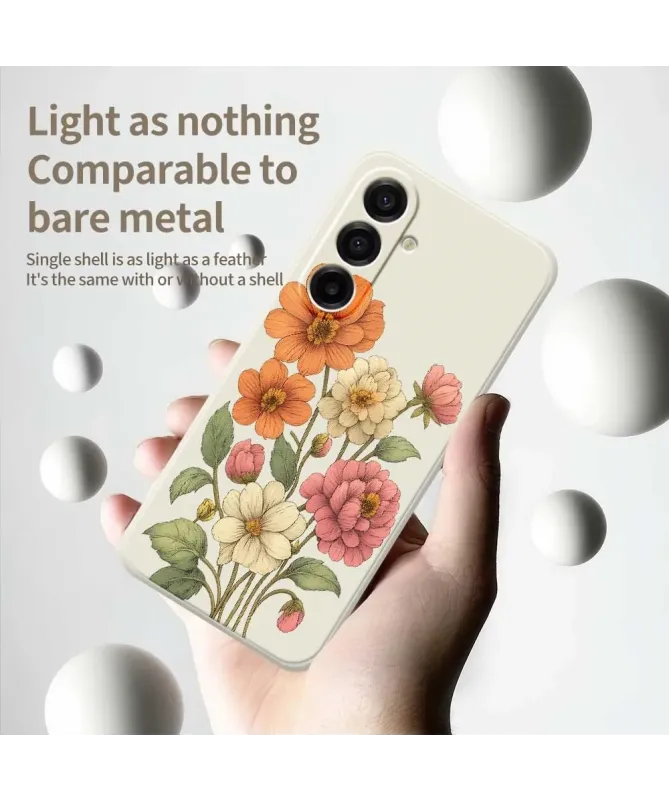 Coque Samsung Galaxy A17 5G Bouquet Vintage Beige Clair - photo 4