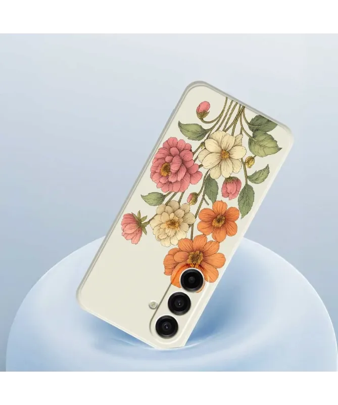 Coque Samsung Galaxy A17 5G Bouquet Vintage Beige Clair - photo 5