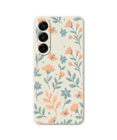 Coque Samsung Galaxy A17 5G Florale Pêche et Menthe