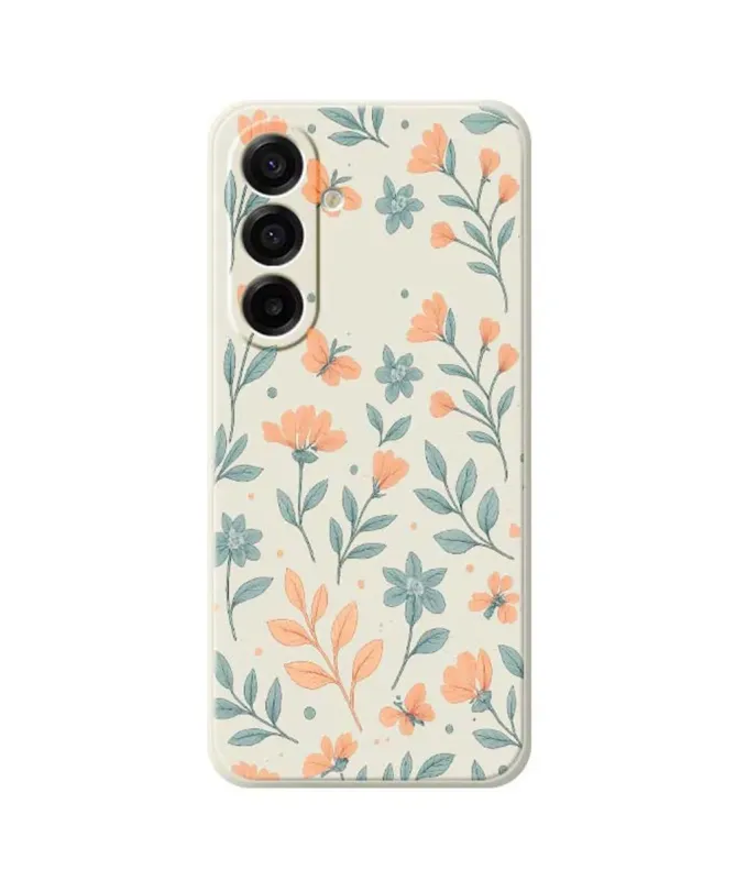 Coque Samsung Galaxy A17 5G Florale Pêche et Menthe