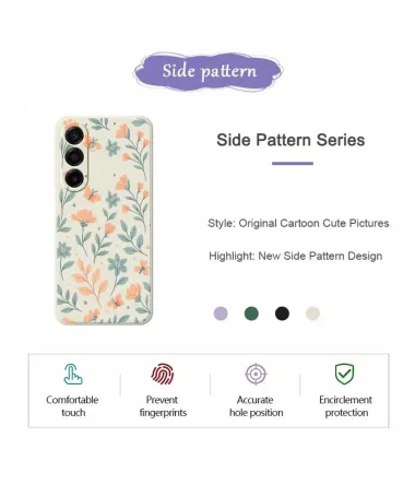 Coque Samsung Galaxy A17 5G Florale Pêche et Menthe