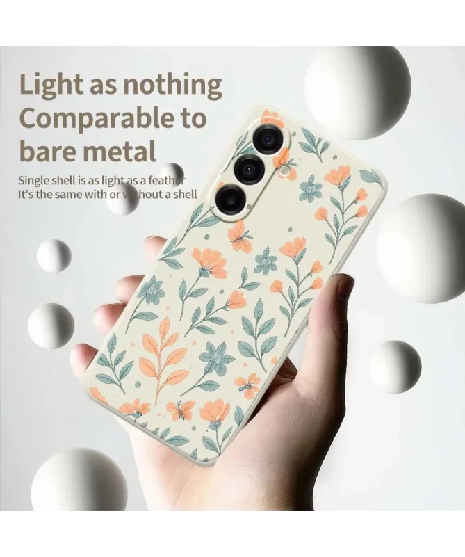 Coque Samsung Galaxy A17 5G Florale Pêche et Menthe