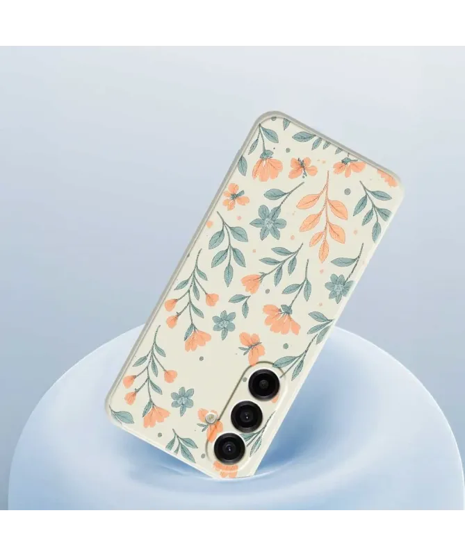 Coque Samsung Galaxy A17 5G Florale Pêche et Menthe